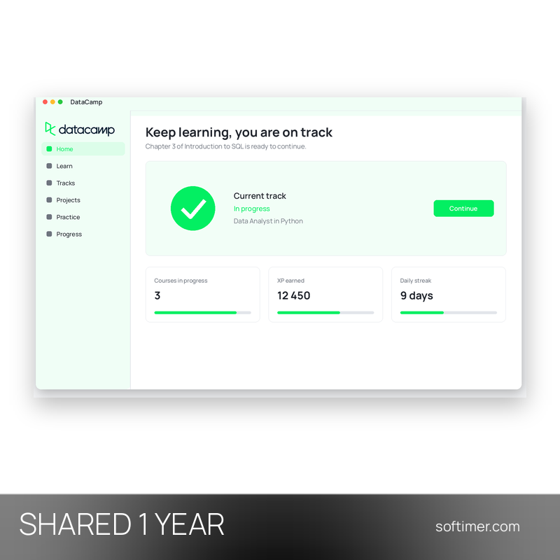 DataCamp Premium - 1 Year - Shared ACCOUNT