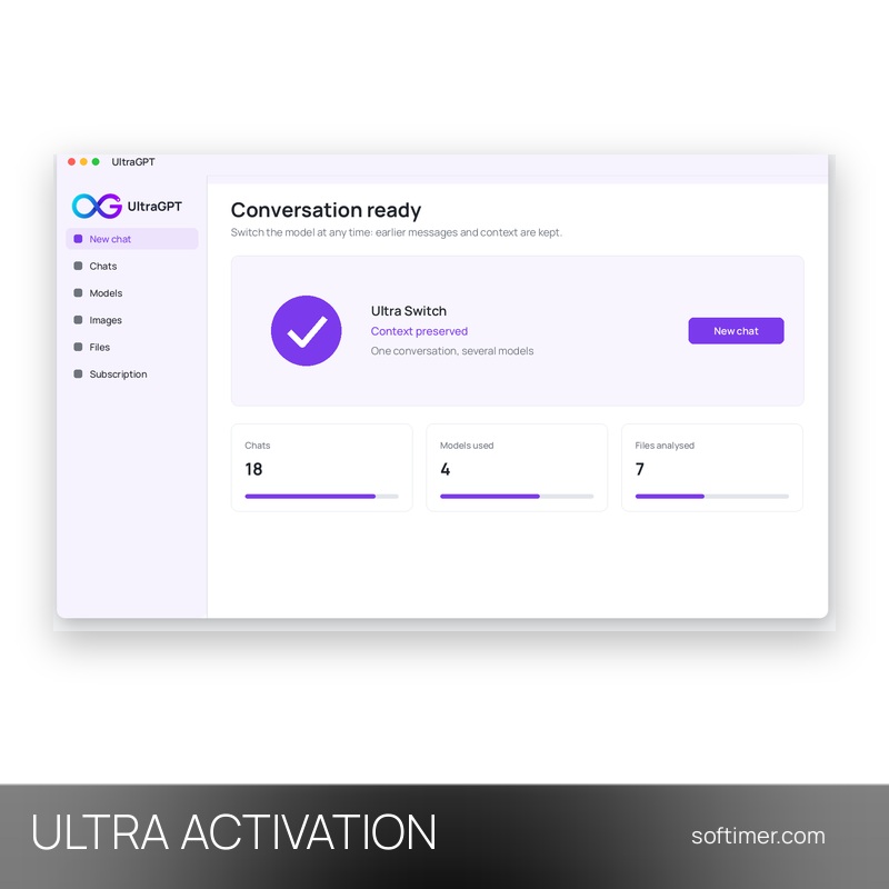 UltraGPT Ultra - 1 Month ACTIVATION on your account - Web / Android