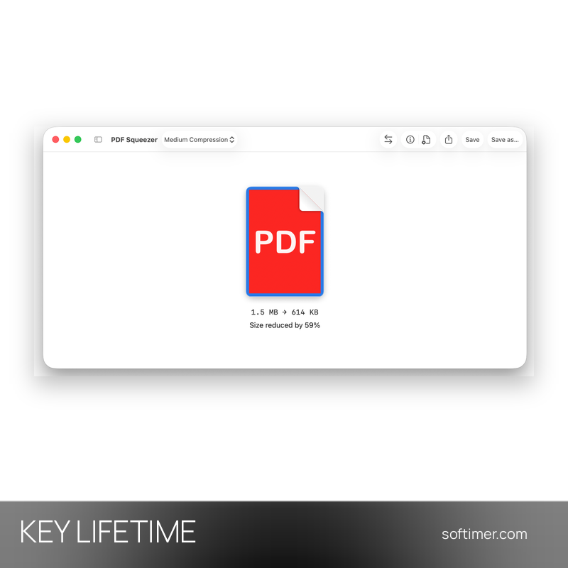 PDF Squeezer - CLÉ de licence / 5 appareils - À vie - Mac
