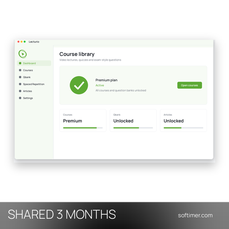Lecturio Premium - 3 Months - Shared ACCOUNT
