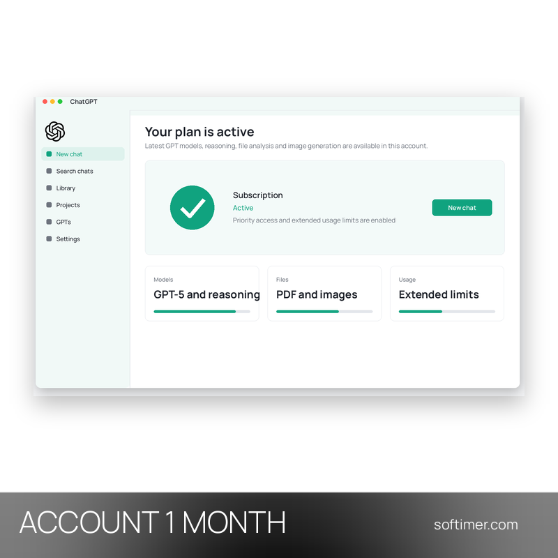 ChatGPT Business - 2 Users / 1 Month - ACCOUNT