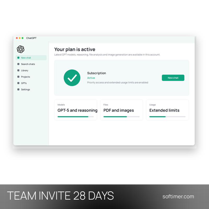 ChatGPT Business - INVITO NEL TEAM 28 giorni - Multipiattaforma
