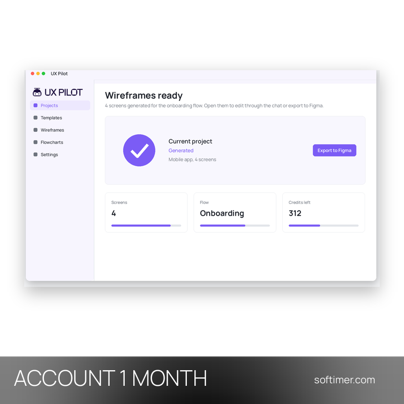 UX Pilot Standard - 1 Monat - ACCOUNT