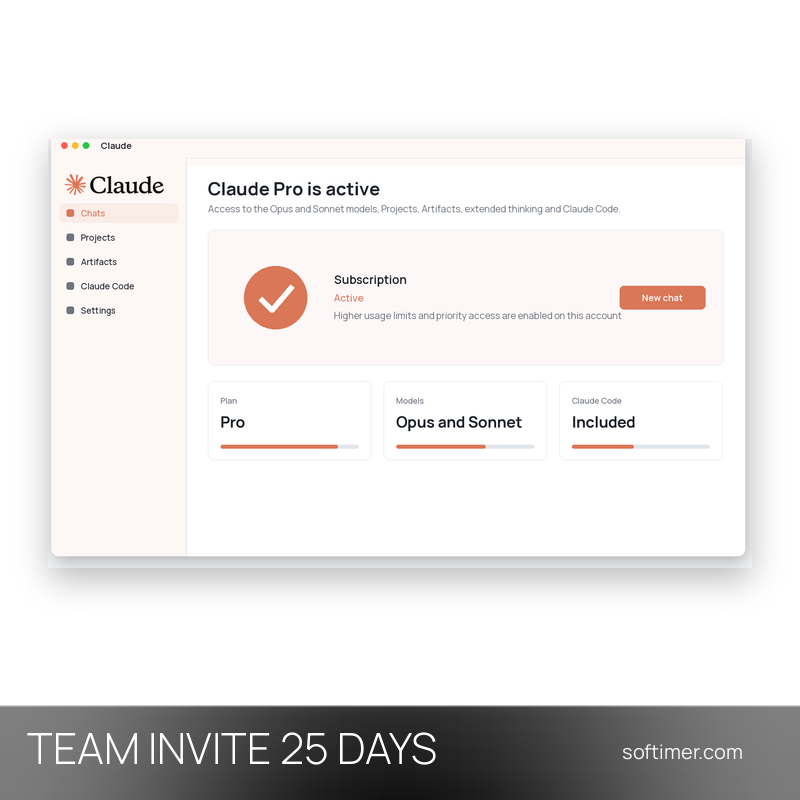 Anthropic Claude Team - ПРИГЛАШЕНИЕ В КОМАНДУ на 25 дней - Кроссплатформенная