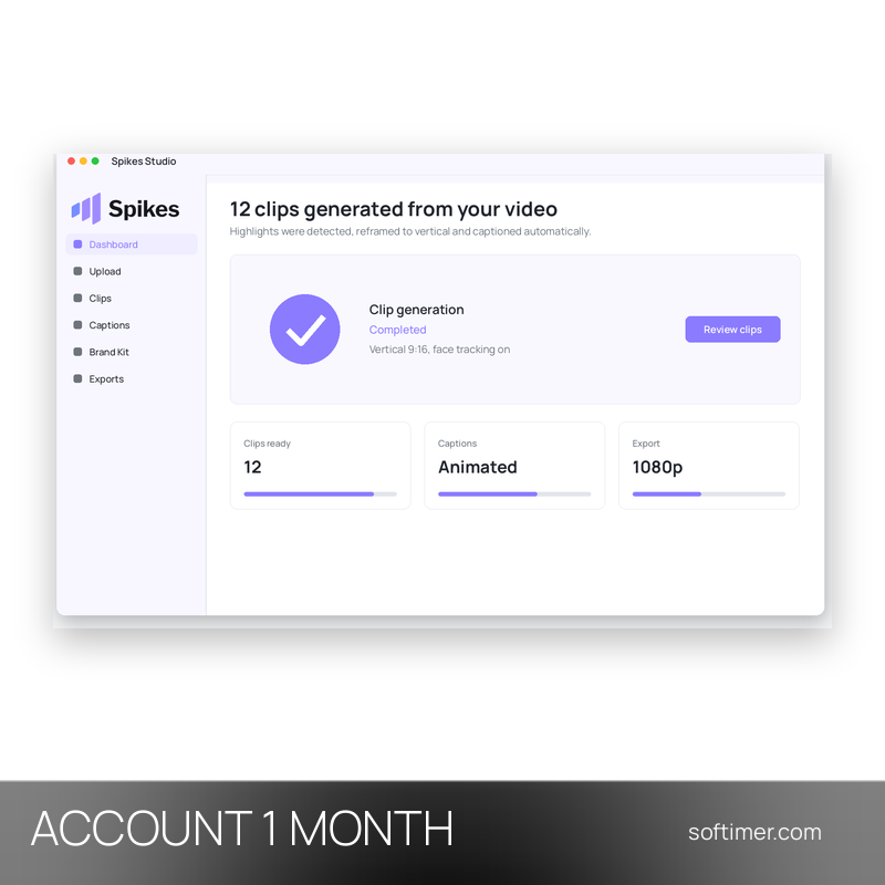Spikes Studio Pro+ - 1 Monat - ACCOUNT