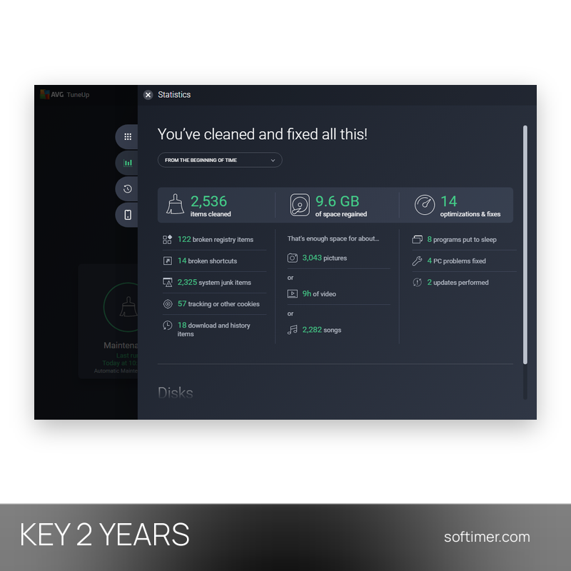 AVG TuneUp - CLÉ de licence 2 ans / 10 appareils - Windows