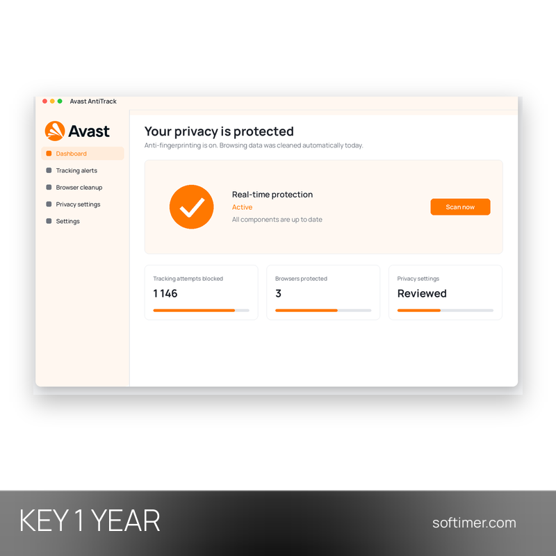 Avast AntiTrack Premium - CLÉ de licence 1 an / 3 PC - Windows