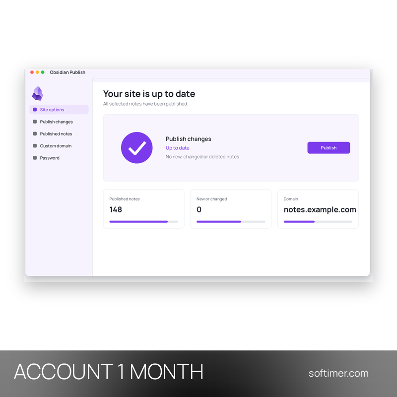Obsidian Publish - 1 mese - ACCOUNT