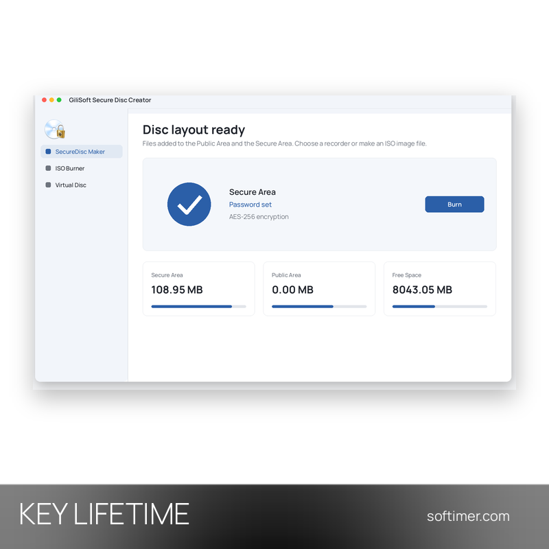 GiliSoft Secure Disc Creator 2026 - Lifetime License KEY - Windows