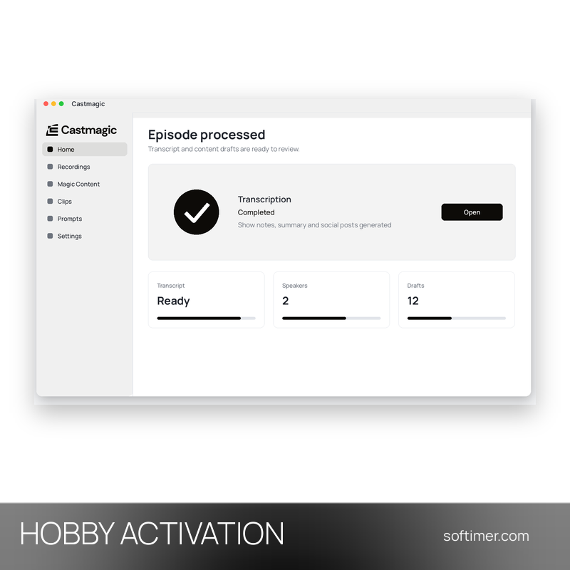 Castmagic Hobby - АКТИВАЦИЯ на вашем аккаунте на 1 год - Web