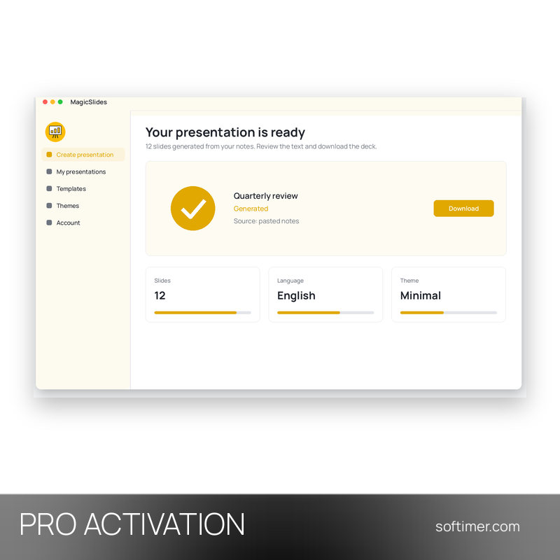MagicSlides Pro - AKTIVIERUNG auf Ihrem Konto 1 Monat - Web