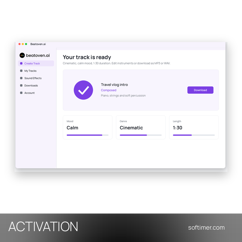 Beatoven.ai 30 min - ATTIVAZIONE sul tuo account 1 mese - Web