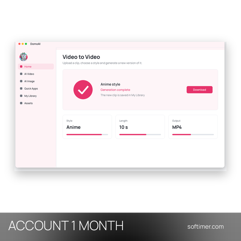 DomoAI 1500 Credits - 1 Monat - ACCOUNT