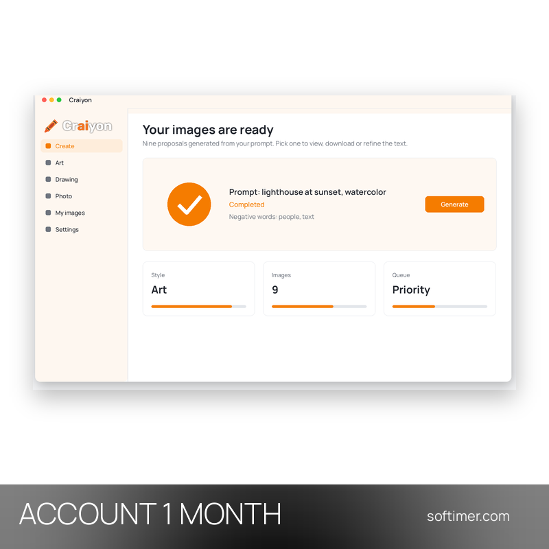 Craiyon Pro - 1 месяц - ACCOUNT