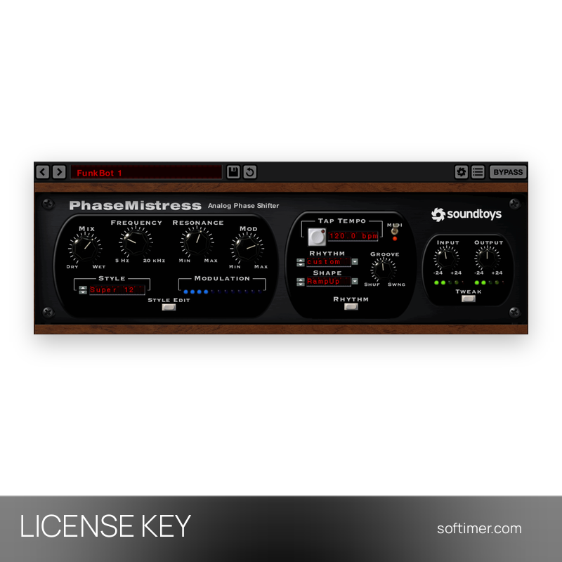 Soundtoys PhaseMistress - Лицензионный ключ - Mac / Windows
