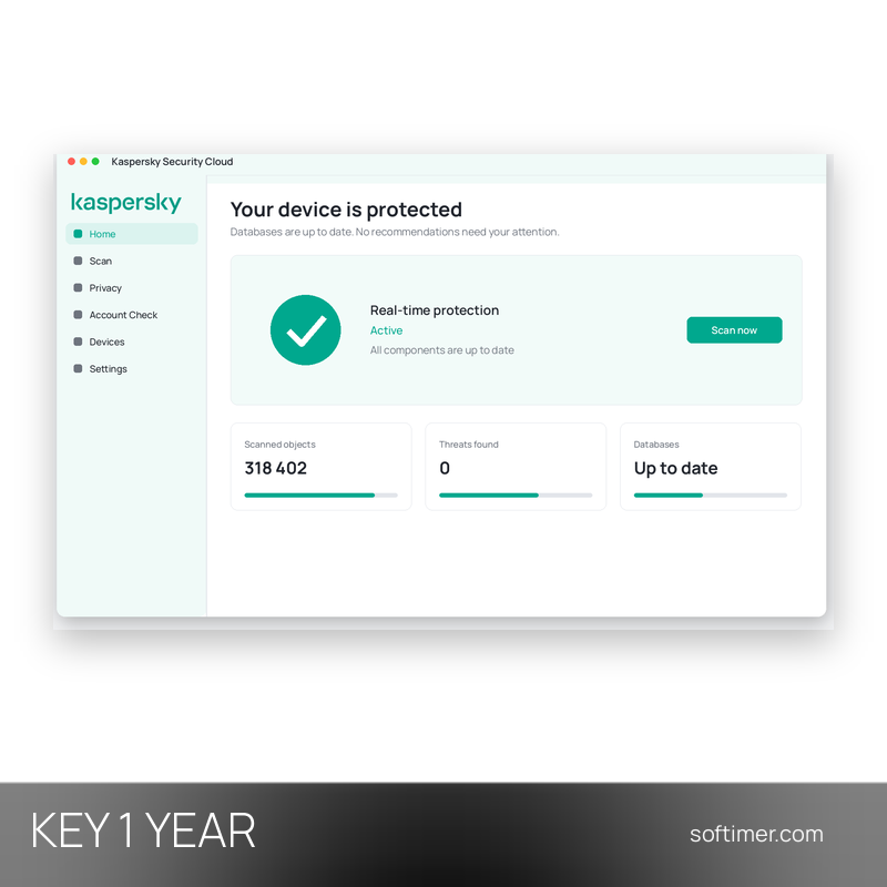 Kaspersky Security Cloud Personal - 3 Devices / 1 Year License KEY - Windows / Mac / Android / iOS