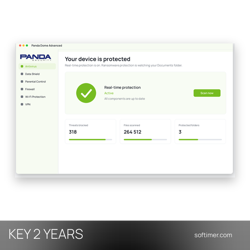 Panda Dome Advanced - CLÉ de licence 2 ans / 3 appareils - Windows