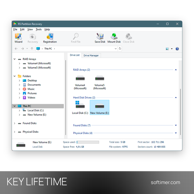 RS Partition Recovery Unlimited 5.4 - CLÉ de licence - À vie - Linux / Mac / Windows