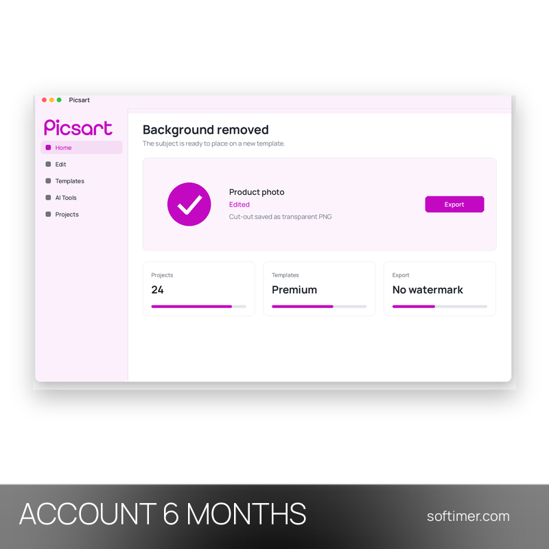 Picsart Pro 500 crediti - 6 mesi - ACCOUNT