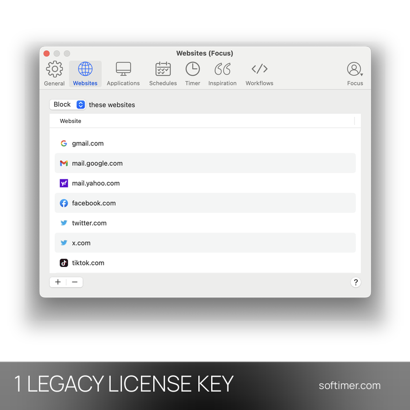 HeyFocus Focus 1 (legacy) - License KEY - Mac