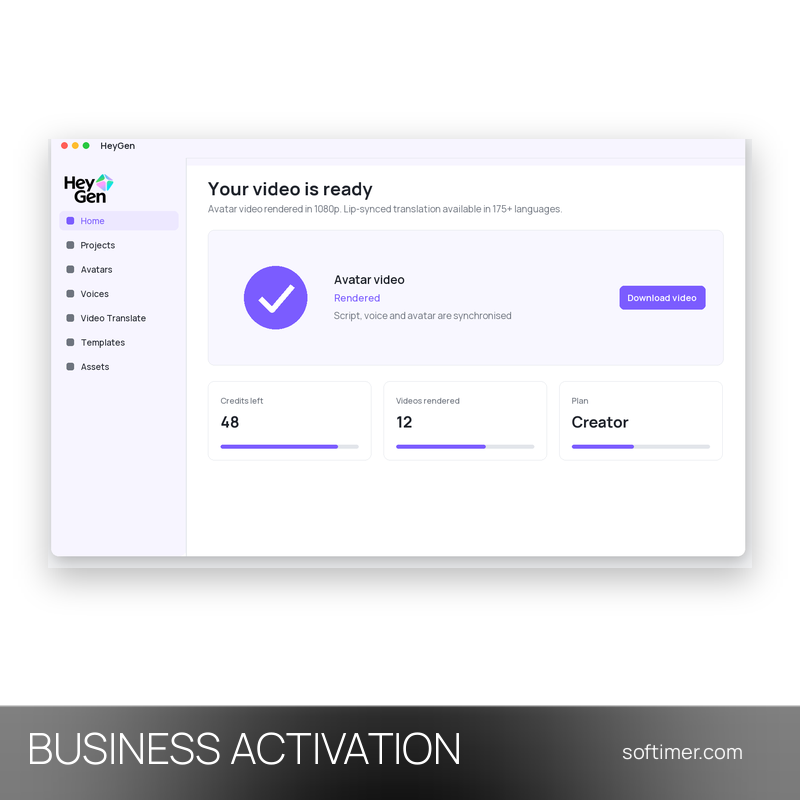 HeyGen Business - АКТИВАЦИЯ на вашем аккаунте на 1 месяц - Web