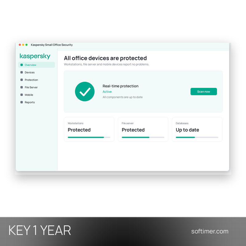 Kaspersky Small Office Security 10 PC + 10 Mobil + 1 Server - Lizenzschlüssel 1 Jahr / 10 PCs - Windows / Mac / Android