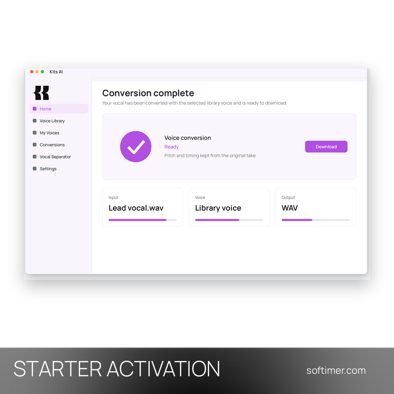 Kits AI Starter - 1 Month ACTIVATION on your account - Web