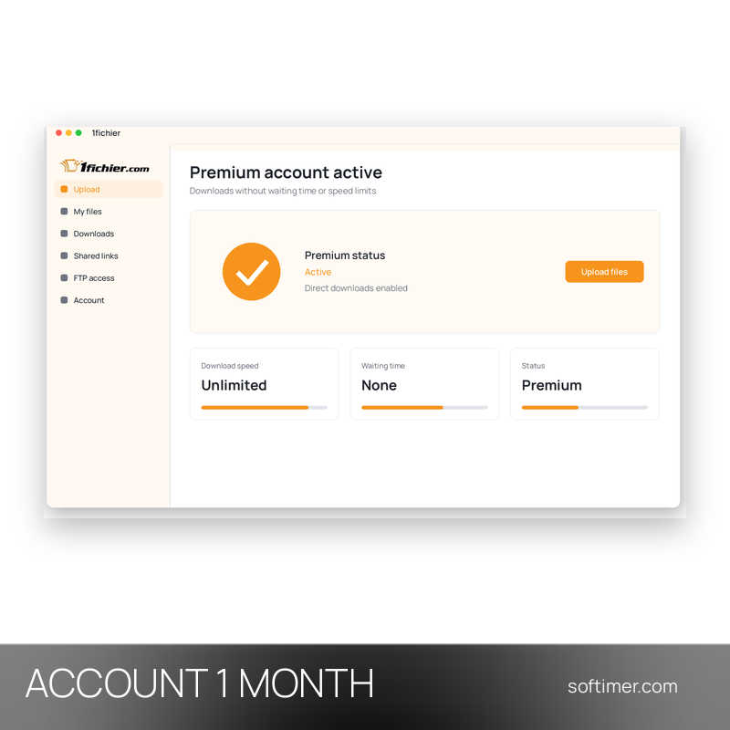 1fichier Premium - 1 месяц - ACCOUNT