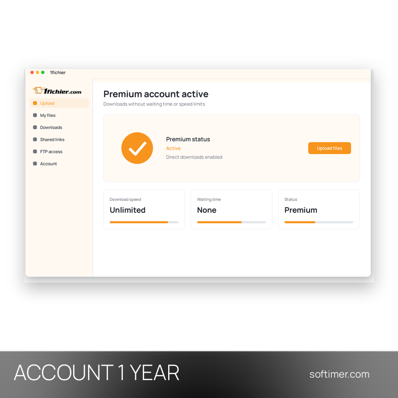 1fichier Premium - 1 anno - ACCOUNT