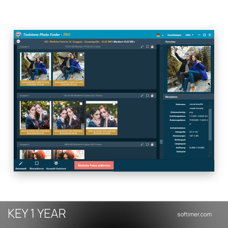 Toolstone Photo Finder Pro - Lizenzschlüssel 1 Jahr - Windows