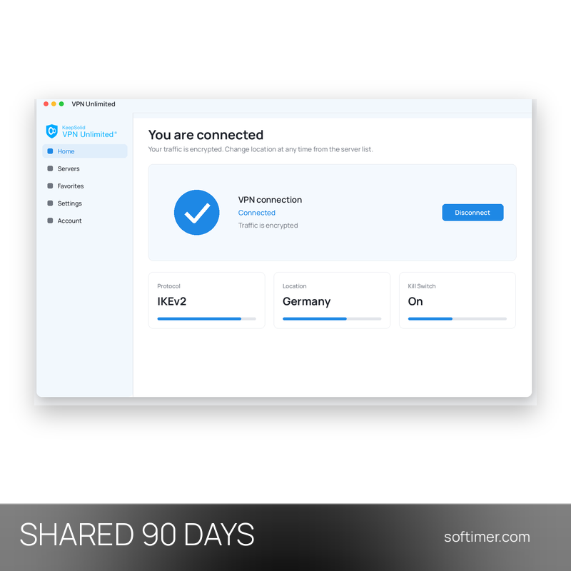 KeepSolid VPN Unlimited - 2 Geräte / 90 Tage - Geteilter ACCOUNT