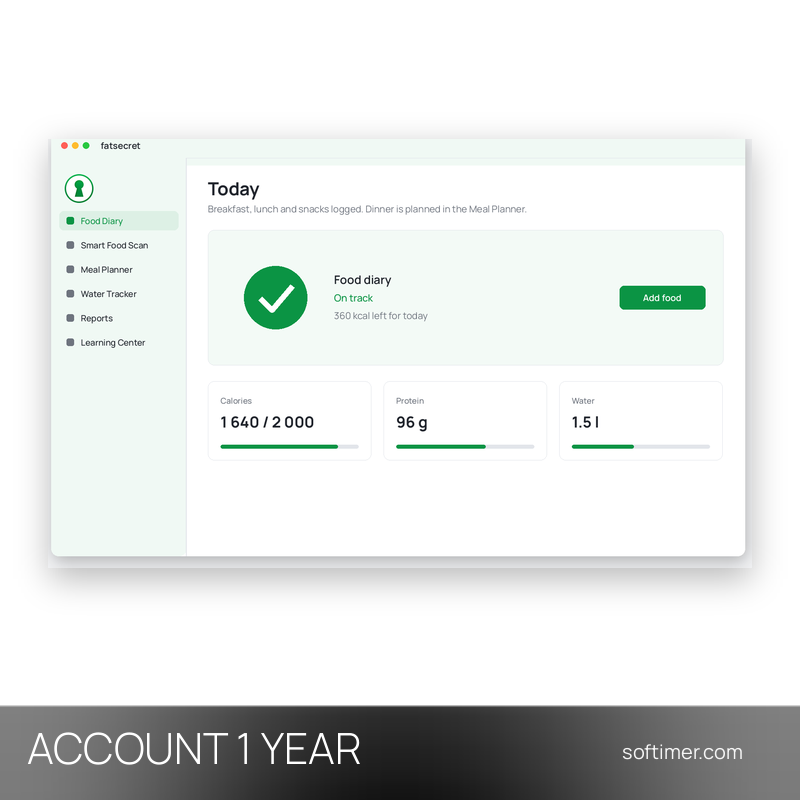 fatsecret Premium - 1 год - ACCOUNT