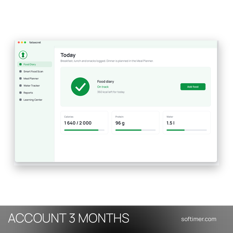 fatsecret Premium - 3 месяца - ACCOUNT