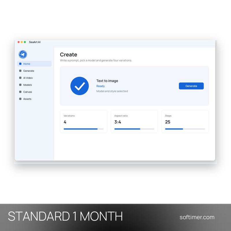 SeaArt AI Standard - 1 Monat - ACCOUNT