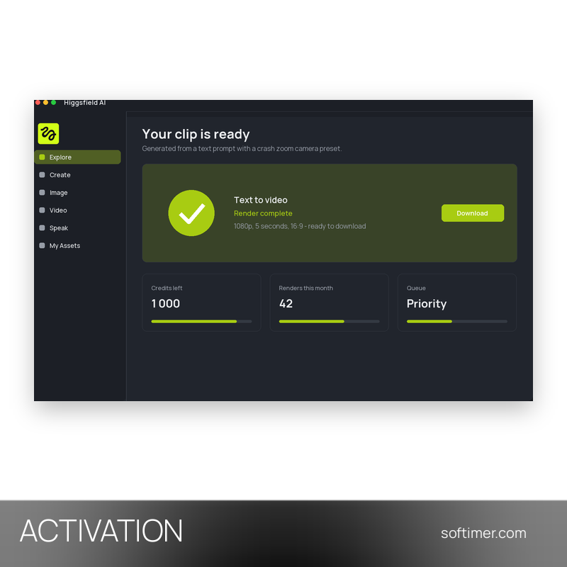 Higgsfield AI Pro 600 crediti - ATTIVAZIONE 1 anno - Web