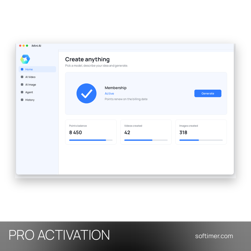 iMini AI Pro 10000 points - ACTIVATION sur votre compte 1 mois - Web