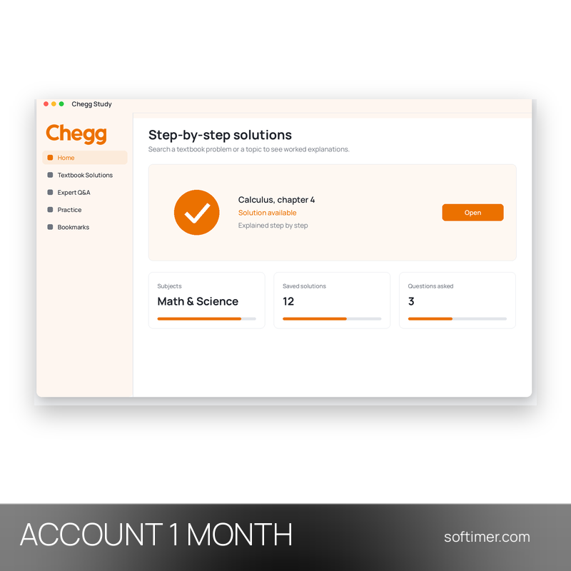 Chegg Study - 1 месяц - ACCOUNT