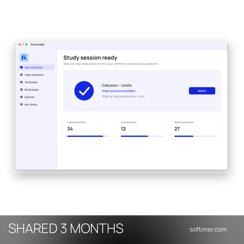 Numerade - 3 месяца - Общий ACCOUNT