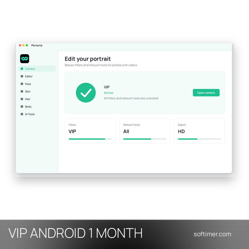 Persona Beauty Camera VIP (Android) - 1 mese - ACCOUNT