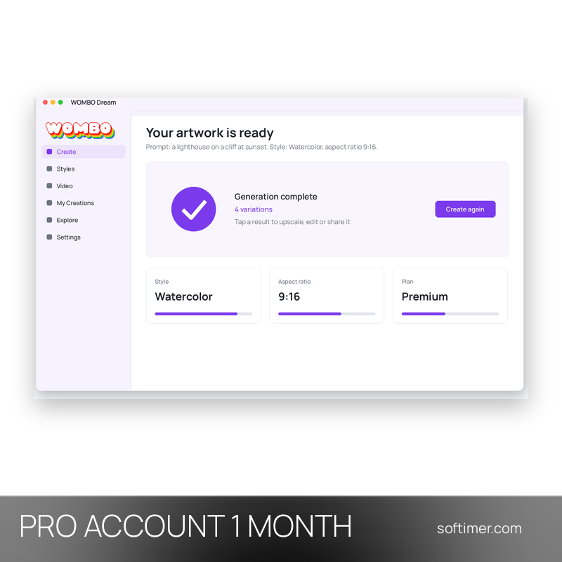 WOMBO Dream Pro - 1 Month - ACCOUNT