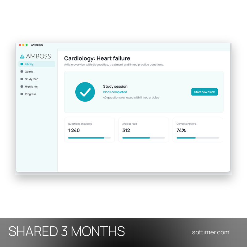 AMBOSS Library + Qbank - 3 Months - Shared ACCOUNT