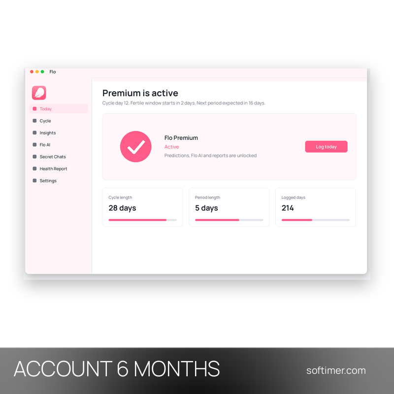Flo Premium - 6 Monate - ACCOUNT