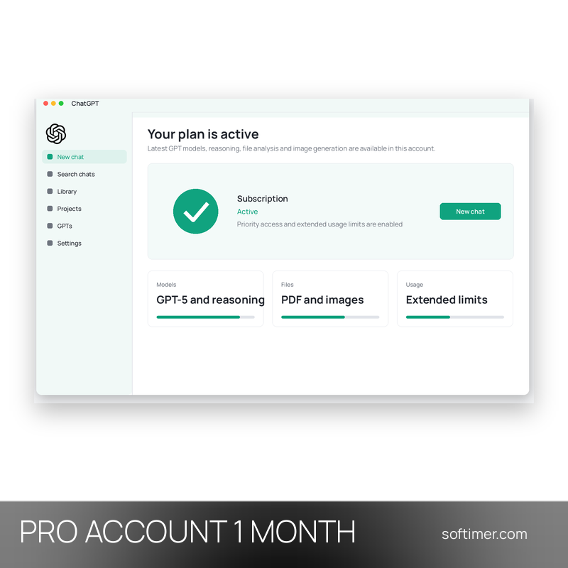 ChatGPT Pro - 1 mois - ACCOUNT