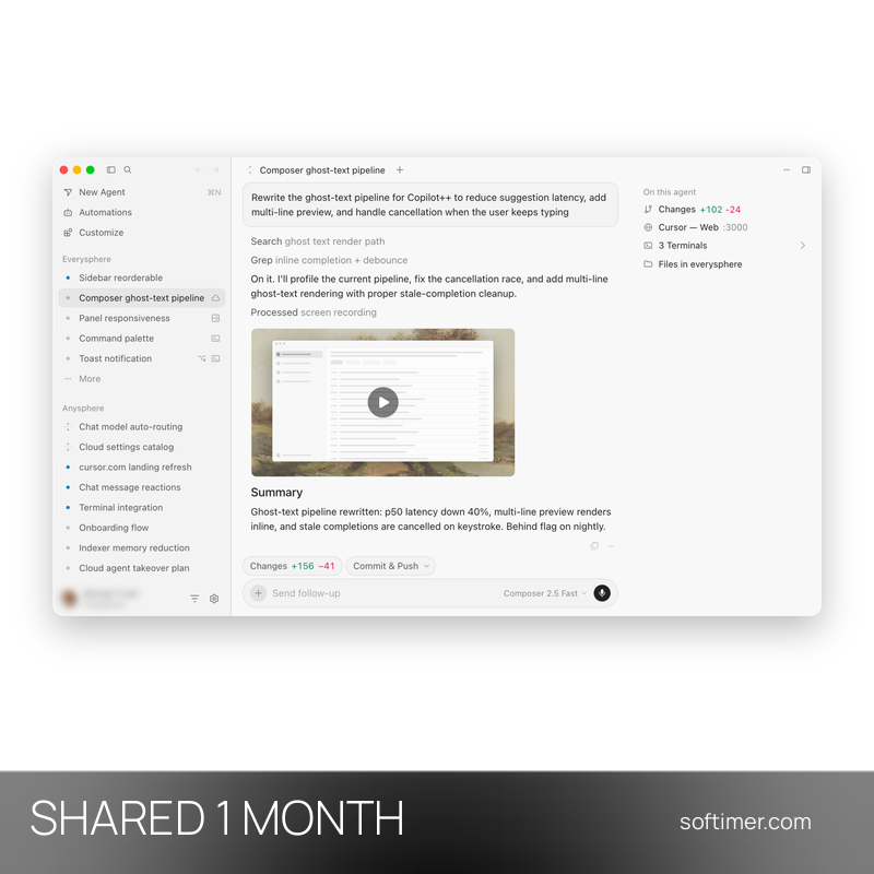 Cursor Pro - 1 Month - Shared ACCOUNT