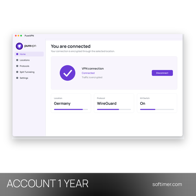 PureVPN - 10 Devices / 1 Year - ACCOUNT