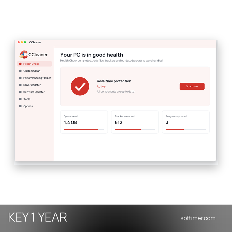 CCleaner Professional Plus - Лицензионный ключ на 1 год / 4 устройства - Android / iOS / Mac / Windows
