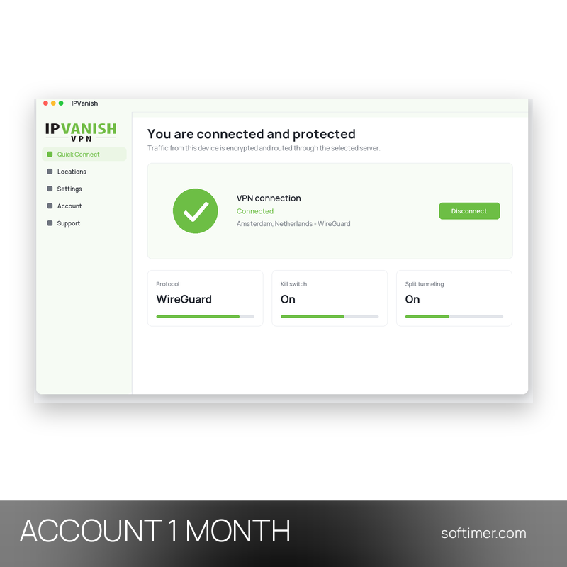 IPVanish Premium - 1 месяц - ACCOUNT
