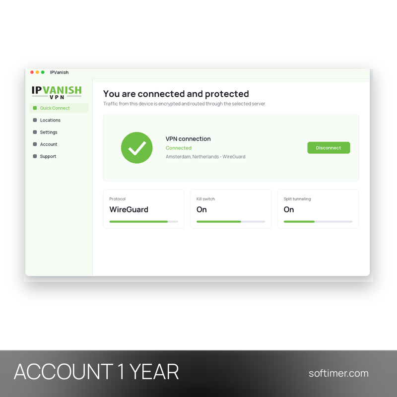 IPVanish Premium - appareils illimités / 1 an - ACCOUNT