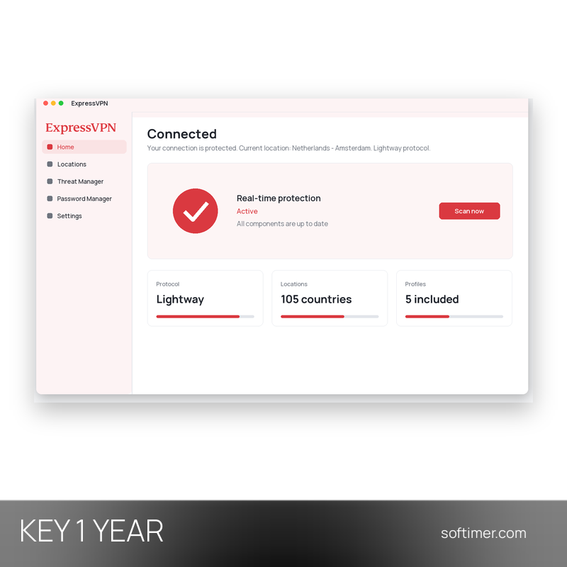 ExpressVPN - Lizenzschlüssel 1 Jahr - Mac / Windows