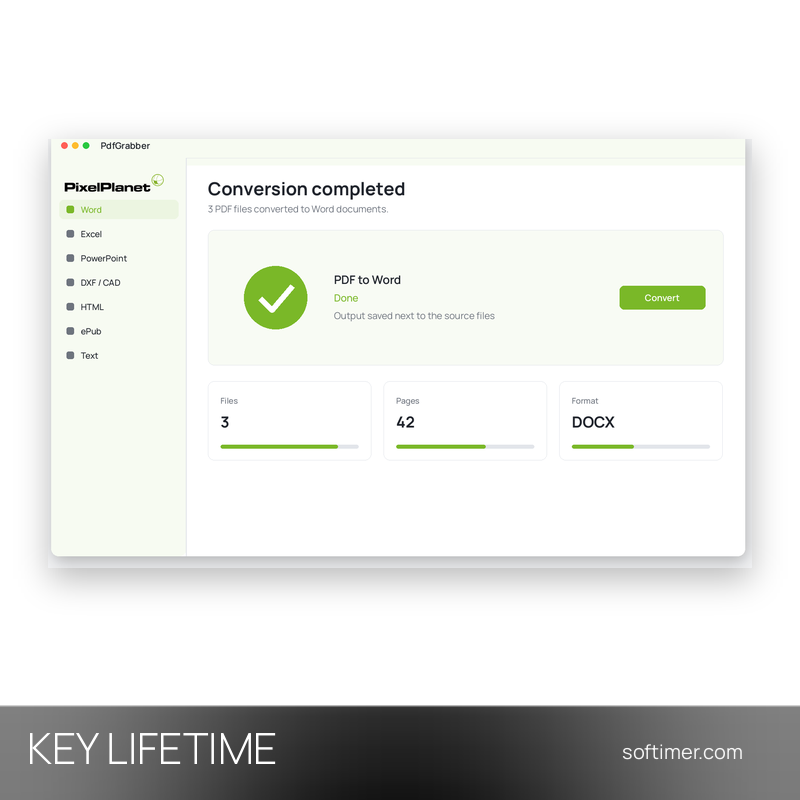 PixelPlanet PdfGrabber Professional Network 9 - 5 Users / Lifetime License KEY - Windows